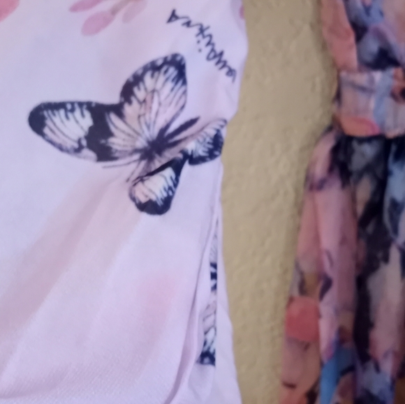 Feminine Fairycore Silk Floral and Butterfly Pastel Purple Whimsical Midi Dress - Picture 8 of 13